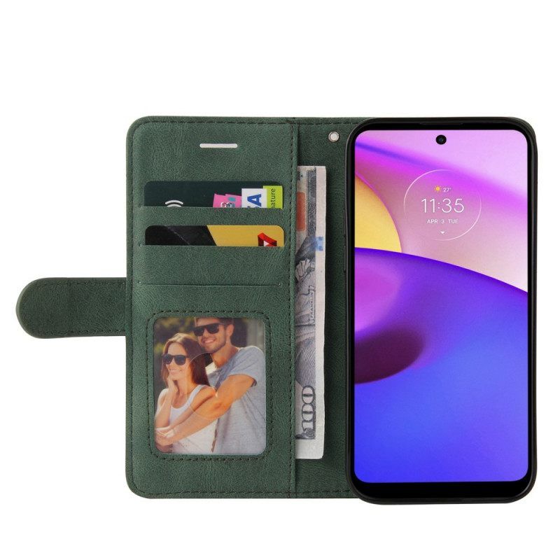 Θήκη Flip Moto E40 / E30 / E20 Δίχρωμο Signature Faux Leather